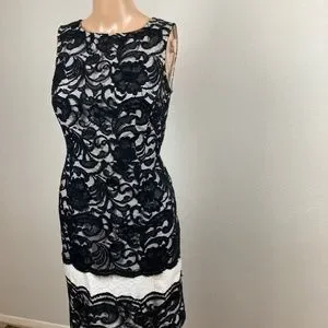 The Limited | Dresses | The Limited White And Black Lace Dress Size 4 |  Poshmark